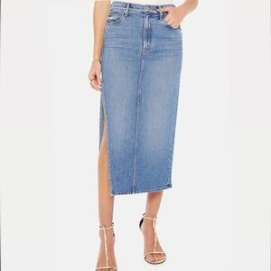 MOTHER Classic Blue Midi Skirt